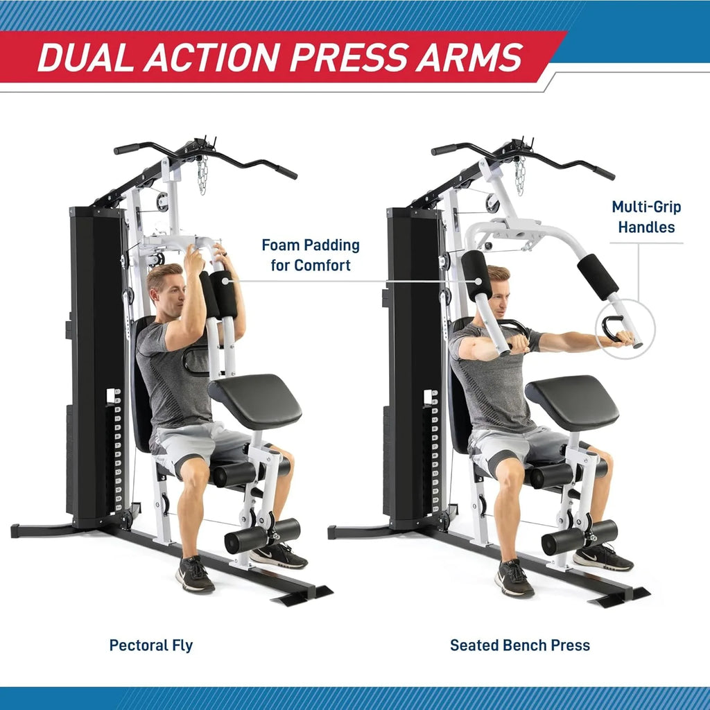150lb. Stack Home Gym with Pulley, Arm, and Leg Developer Multifunctional Workout Station for Weightlifting and Bodybuilding