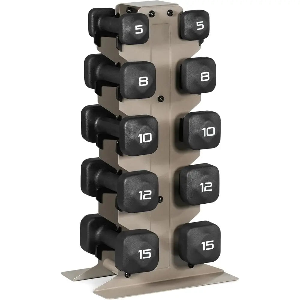 Adjustable Non-Slip Dumbbells with Storage - 20 to 100 lb Weights for Home Gym