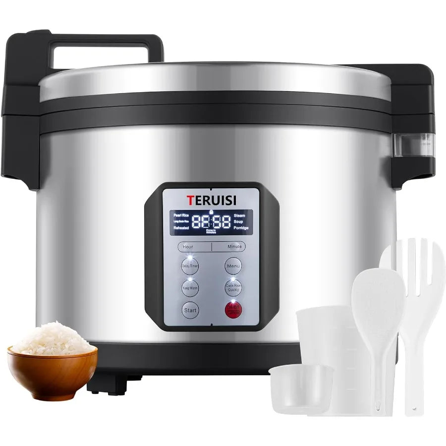 Commercial Rice Cooker 15L/15.85QT Large Capacity Rice Cooker Warmer for 25-35 People Holds Up to 84 Cups of Cooked Rice 1550W