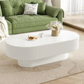 Modern 31.5W Round Coffee Table with Sturdy Base, Wood Sofa Center Tables for Living Room, Reception Room, Easy Assemble