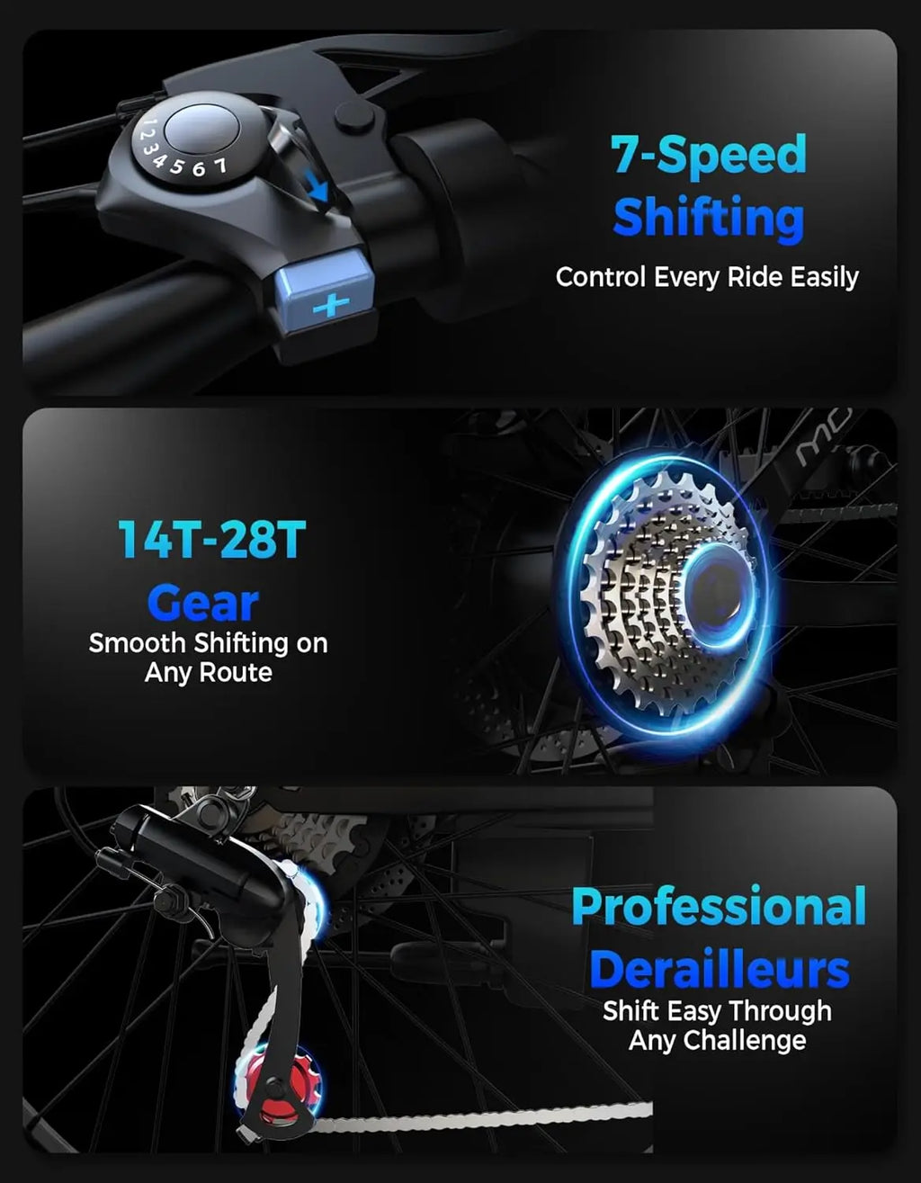 Electric Bike for Adults, 1500W Peak Mountain Ebike with 25 MPH, 65 Miles Range, 1-7 Speeds, 48V 10Ah Removable Battery 26" Ebik