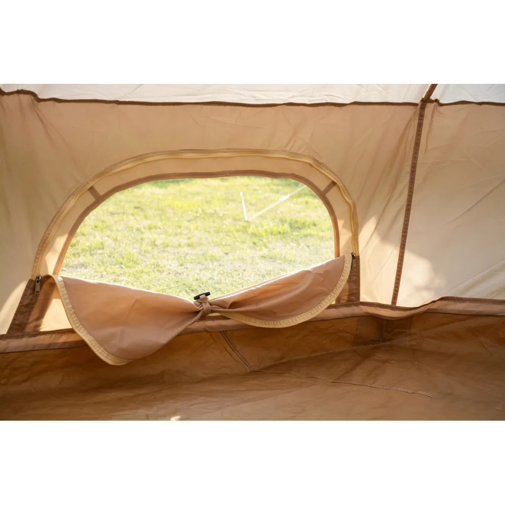 Oxford Bell Tent for Family Camping - Spacious 9.8ft Yurt with Stove Jack, Large Glamping Tents for 3-4 People, 4 Season Oxford Hot Tent Shelter  Beige