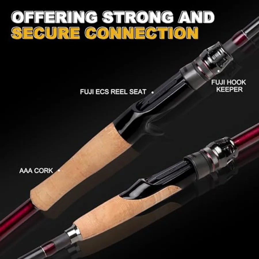 Craz Premium Spinning Fishing Rods, 1-Piece Performance Multi-Piece Travel Rod, Sensitive Backbone Tough Fishing Rod with Toray