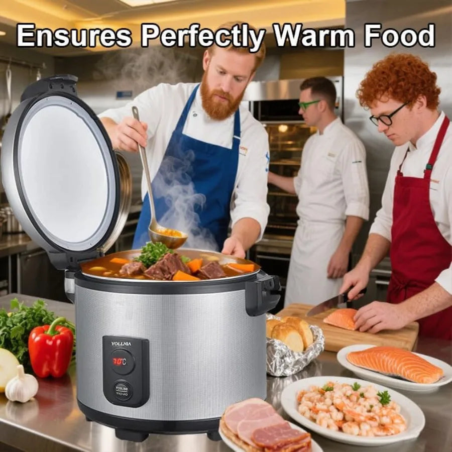32.1QT Commercial Rice Warmer Not Rice Cooker Portable Big Food Rice Warmer 122-178 Adjustable Temperature 160W Non-stick Inner