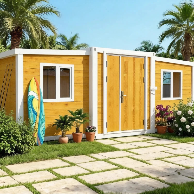 20ft 40ft Expandable Container House 2 3 Bedroom Folding Room Portable Modular Home Foldable Tiny House Villa Courtyard Cabins
