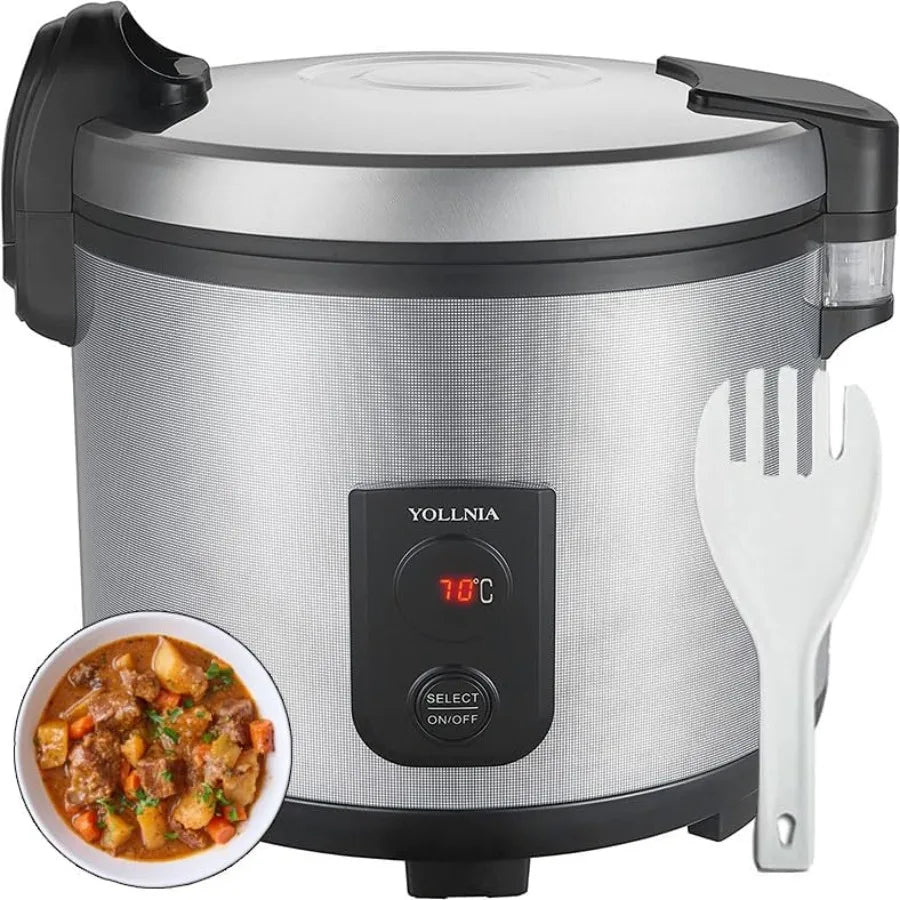 32.1QT Commercial Rice Warmer Not Rice Cooker Portable Big Food Rice Warmer 122-178 Adjustable Temperature 160W Non-stick Inner
