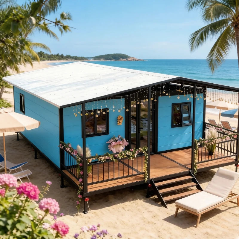 20ft 40ft Expandable Container House 2 3 Bedroom Folding Room Portable Modular Home Foldable Tiny House Villa Courtyard Cabins