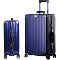 Large Silver Aluminum Cabin Luggage with Spinner Wheels and TSA Lock, 42.9 inches