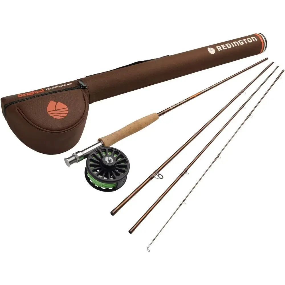 Original Fly Fishing Rod and Reel Combo Kit – 9’ 4-Piece Medium Action Rod, Crosswater Reel, Rio Fly Line, Leader, and Travel Ca