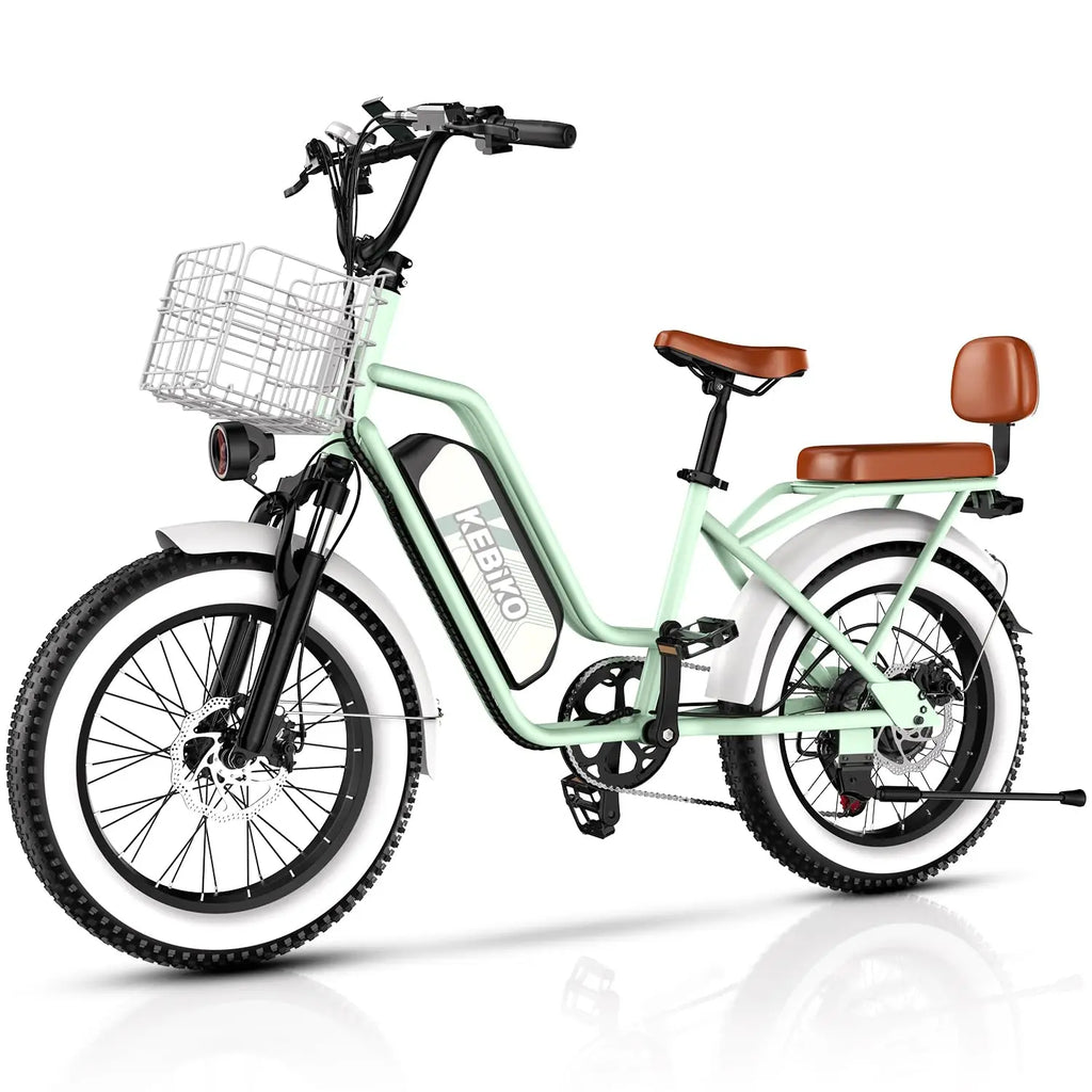 Electric Bike for Adults, 20"x 4" Fat Tire 35MPH Cargo Ebike with Seat, 1450W Peak 2 Seater Commute Bike with 48V, Customized