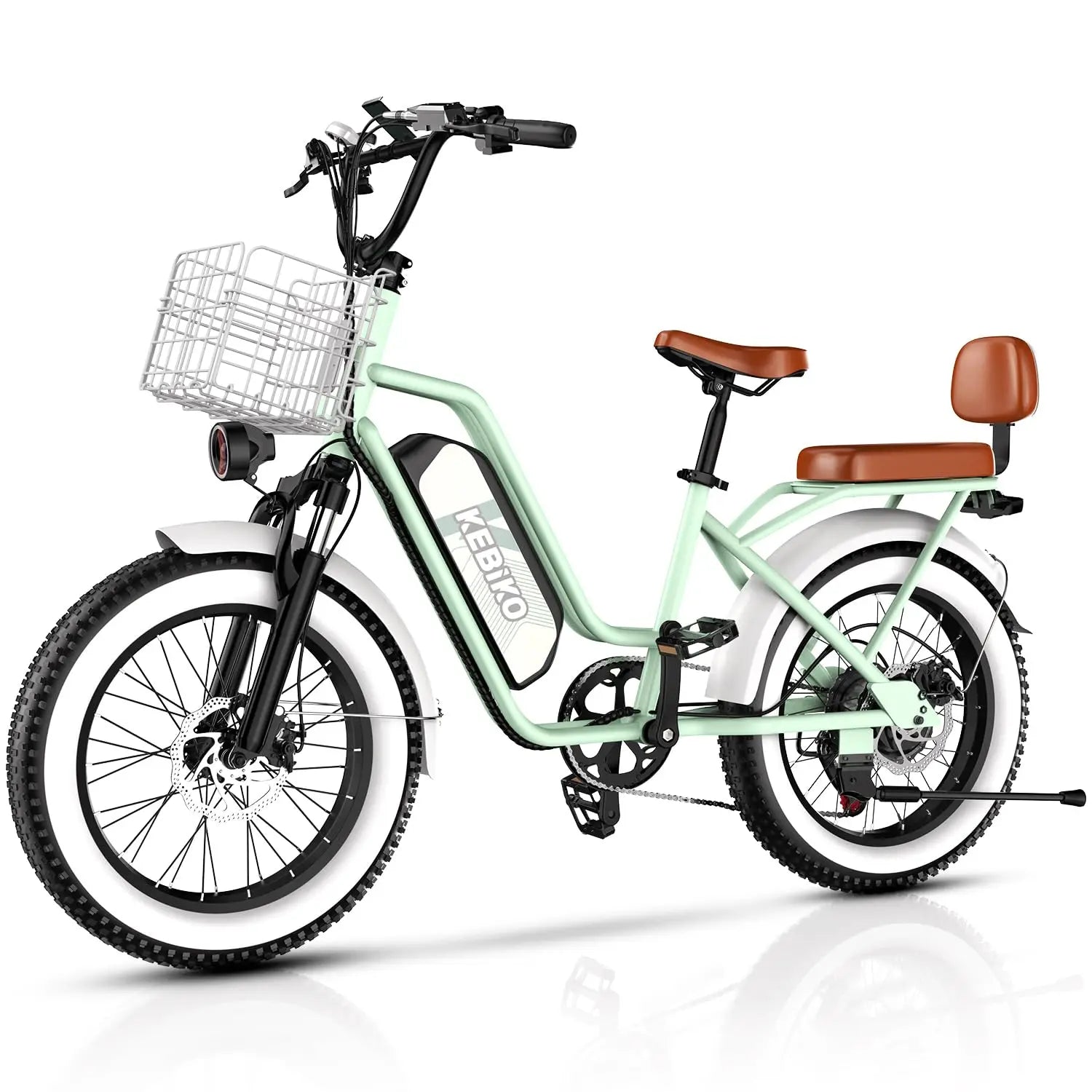 Electric Bike for Adults, 20"x 4" Fat Tire 35MPH Cargo Ebike with Seat, 1450W Peak 2 Seater Commute Bike with 48V, Customized