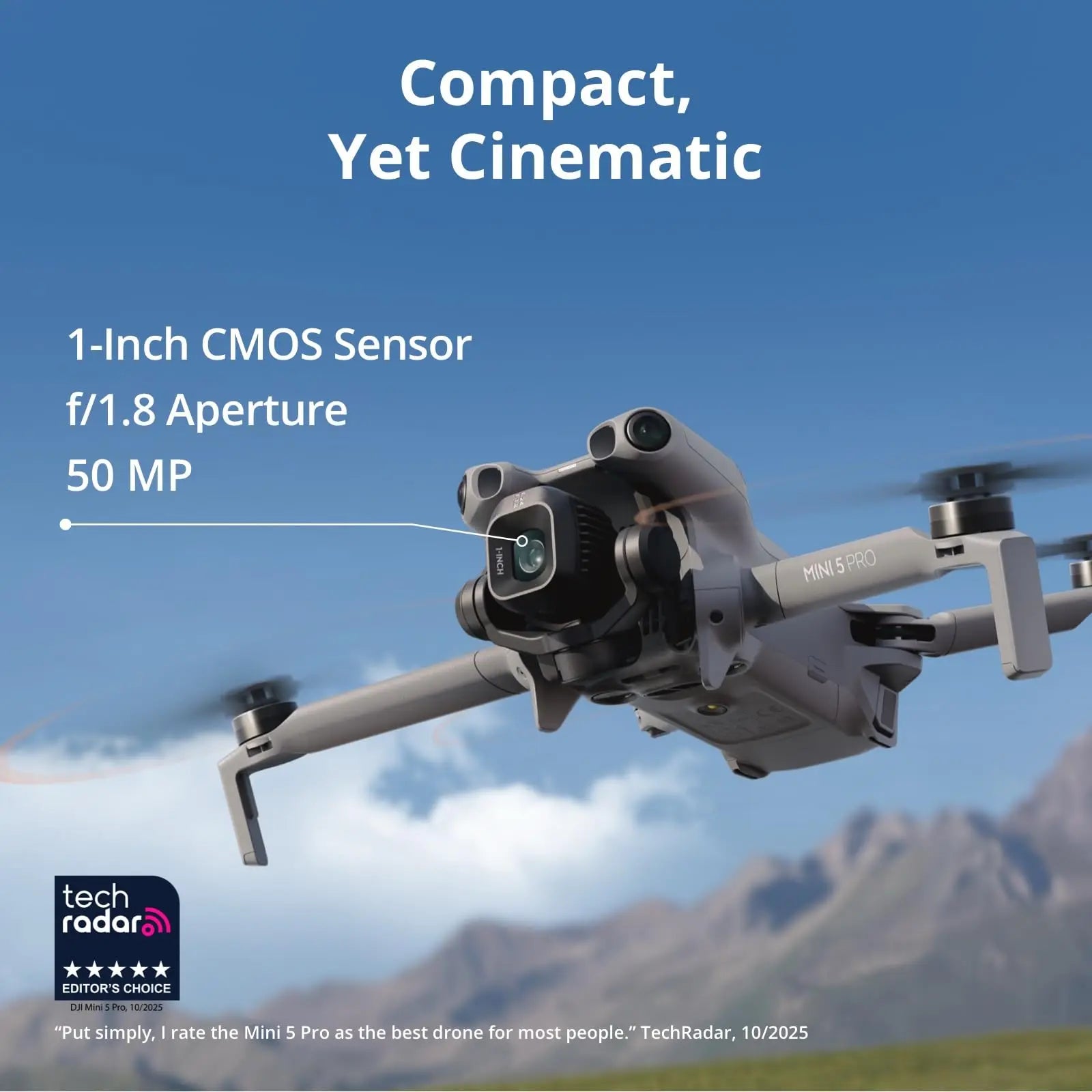 DJI Mini 5 pro Drone Ultra-Light Foldable with 1-Inch CMOS Camera Omnidirectional Obstacle Sensing ActiveTrack 360° 225° Gimbal 20km Transmission 4K for Beginners