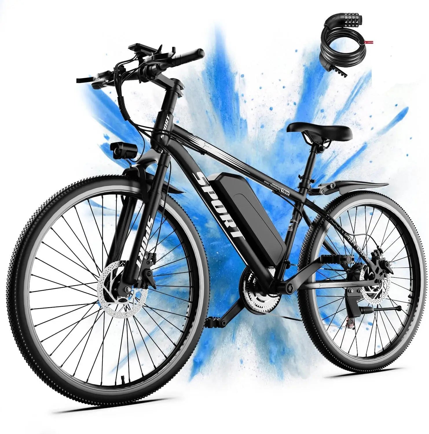 Electric Bike for Adults, 1500W Peak Mountain Ebike with 25 MPH, 65 Miles Range, 1-7 Speeds, 48V 10Ah Removable Battery 26" Ebik