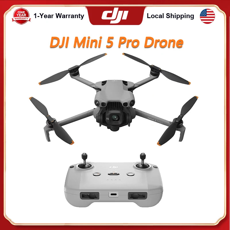 DJI Mini 5 pro Drone Ultra-Light Foldable with 1-Inch CMOS Camera Omnidirectional Obstacle Sensing ActiveTrack 360° 225° Gimbal 20km Transmission 4K for Beginners