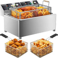 electric turkey fryer Commercial deep fryer with basket 3600W27.4QT with timer26L deepen deep fryer Variable twin cylinder
