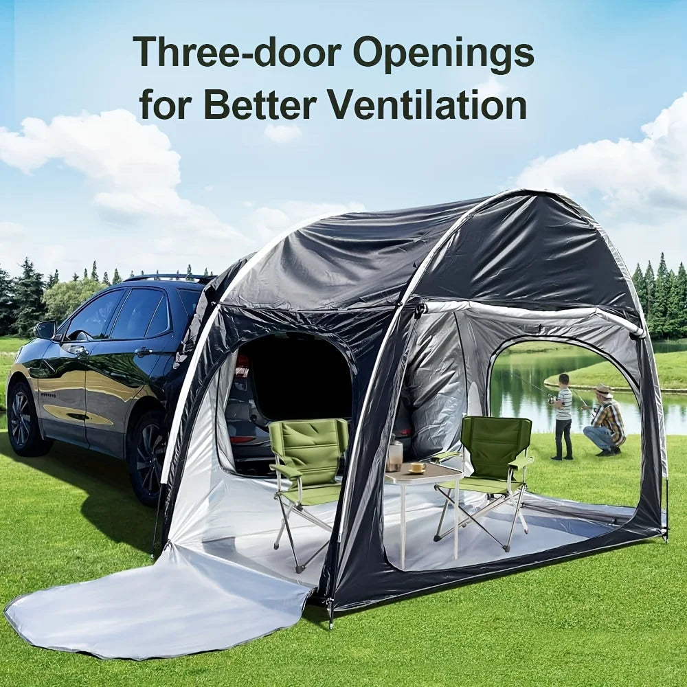 SUV Rear Tent Large Camping Tent Beach Tent Sturdy and Durable 210D Oxford Cloth Tent UV Blocking Tent Waterproof Tent 118in*59in*78.8in