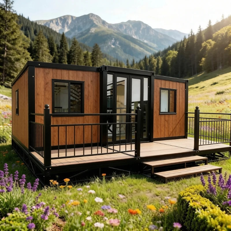Prefabricated Homes 2 3 Bedroom Forest Cabin Prefab Mobile Tiny House Home Expandable Container House 20ft 40ft Folding Room