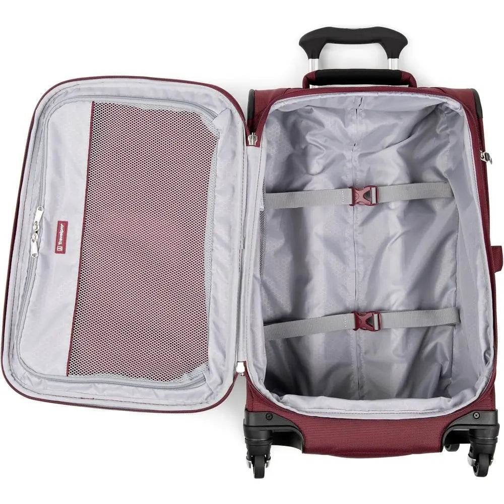Expandable 2-Piece Carry-On Luggage Set with 4 Spinner Wheels and Underseat Tote, Lightweight Suitcase for Men & Women, Burgundy