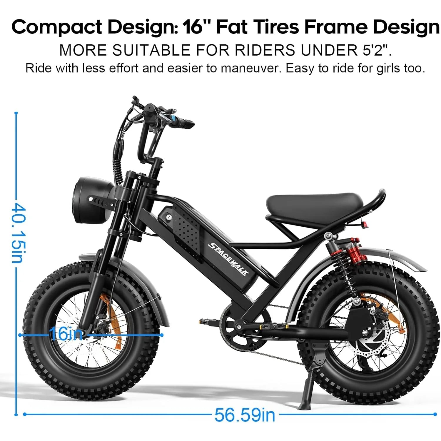Electric Bike M6 / M7 for Teens/Adults,16" / 20" Ebike,1500W Peak Motor,21.7mph / 24.9mph,48V 15Ah Removable Battery, Customized