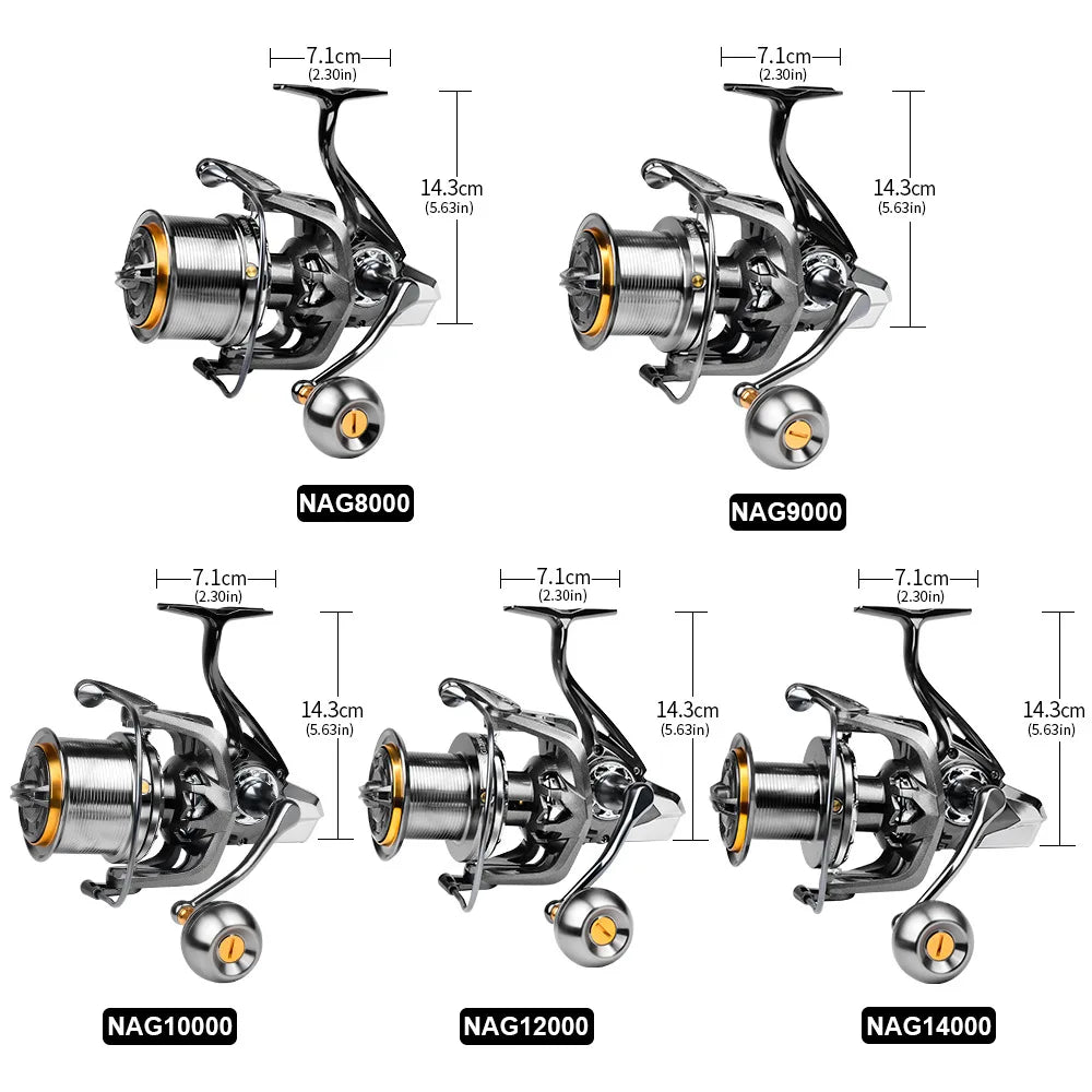 Spinning Fishing Reel 4.8:1 Gear Ratio 6+1BB 18KG Max Drag Metal Foot Left Right Hand Long Casting Saltwater Boat Fishing Tackle