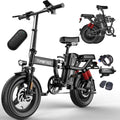 Tomofree Folding Electric Bike for Adults 20-24MPH Peak 750W EBike, 48V 20AH Removable Battery for Electric, Customized