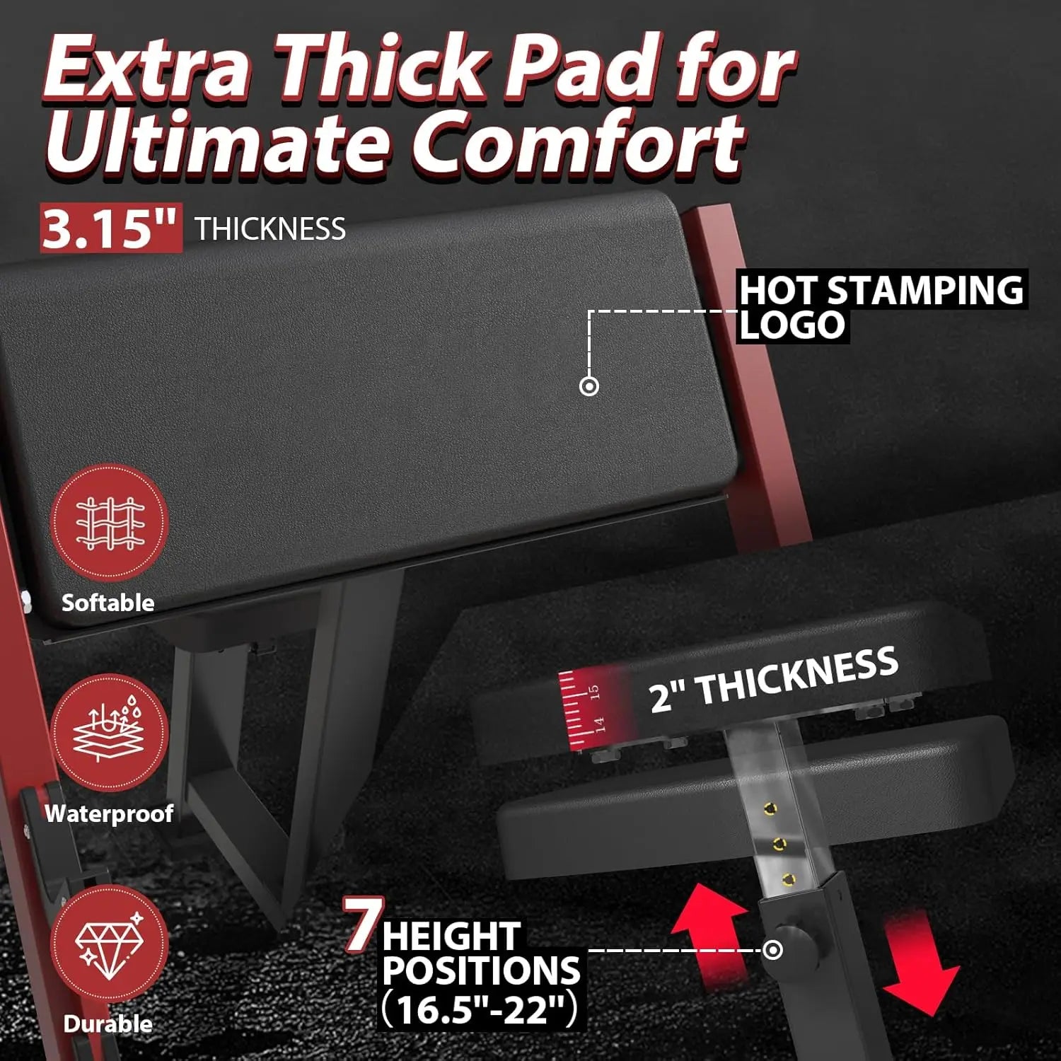 Preacher Curl Bench for Home Gym, Seated Arm Isolation with 2 Bar Holders, Adjustable Seat & Pad, Heavy Duty 400 lbs Capacity