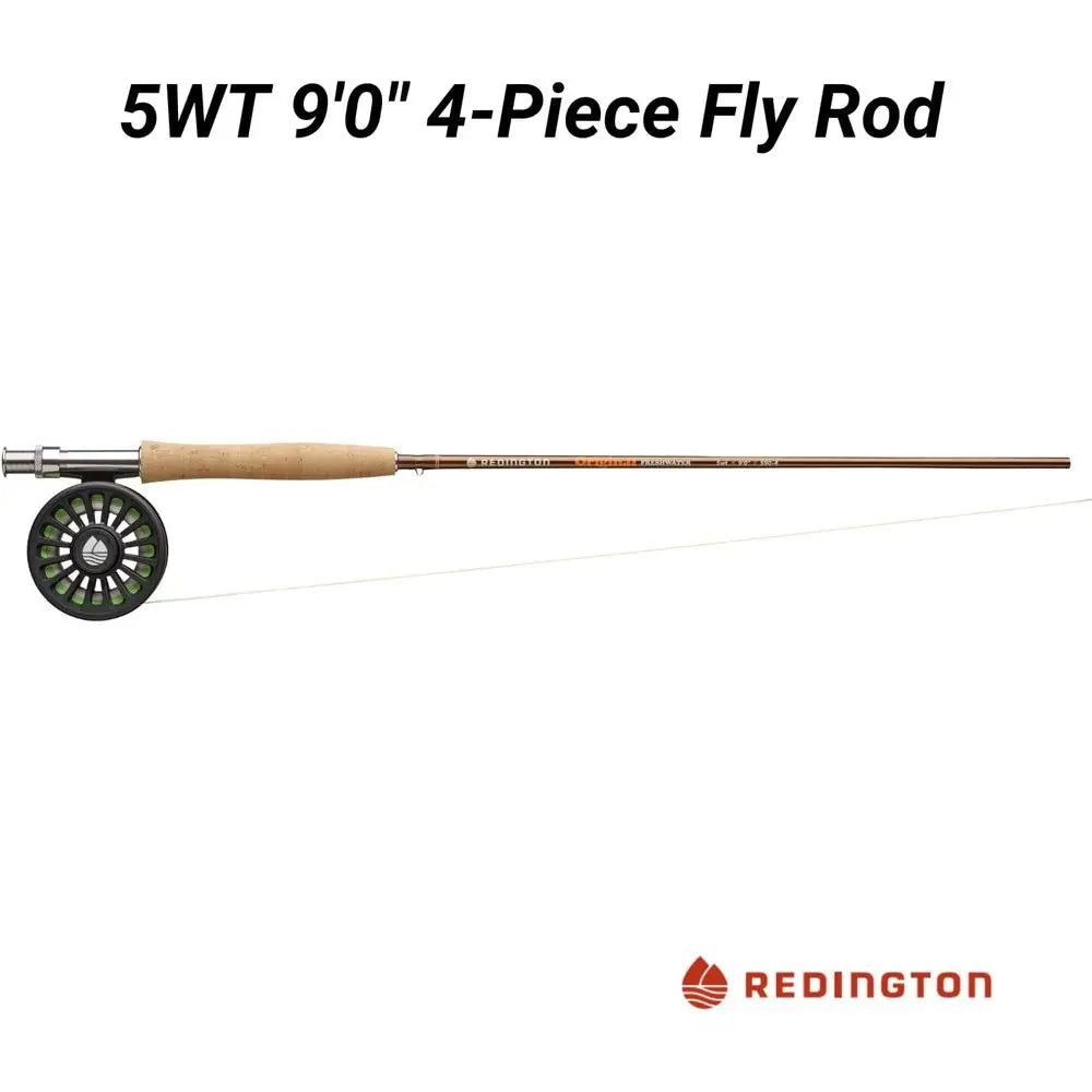 Original Fly Fishing Rod and Reel Combo Kit – 9’ 4-Piece Medium Action Rod, Crosswater Reel, Rio Fly Line, Leader, and Travel Ca