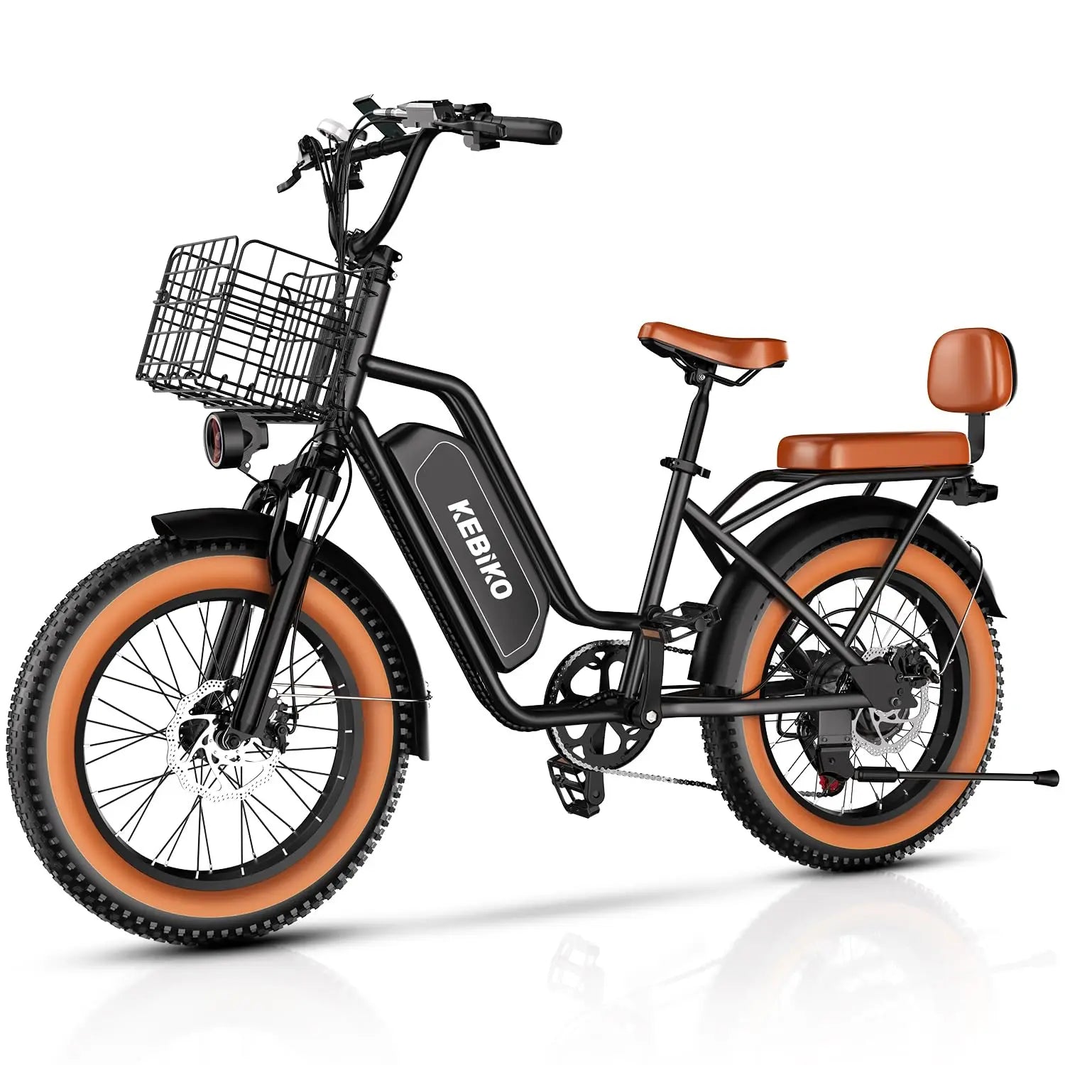 Electric Bike for Adults, 20"x 4" Fat Tire 35MPH Cargo Ebike with Seat, 1450W Peak 2 Seater Commute Bike with 48V, Customized