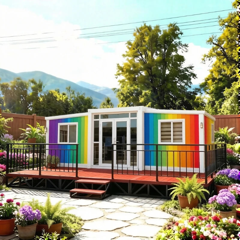 20ft 40ft Expandable Container House 2 3 Bedroom Folding Room Portable Modular Home Foldable Tiny House Villa Courtyard Cabins