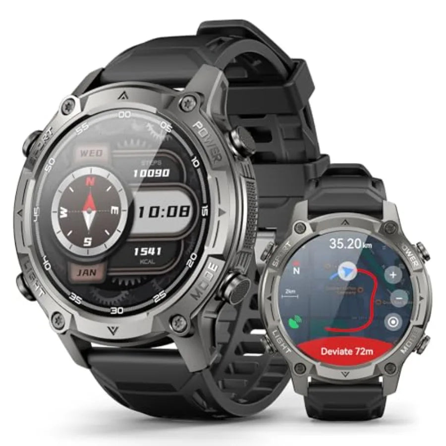 2026 Smart Watch for Men, Standalone GPS and Offline Maps, 5ATM Waterproof, 1.43" AMOLED, 4GB RAM, 178 Sports Modes, Compass, H