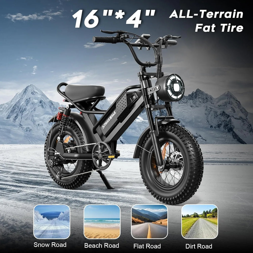 Electric Bike M6 / M7 for Teens/Adults,16" / 20" Ebike,1500W Peak Motor,21.7mph / 24.9mph,48V 15Ah Removable Battery, Customized