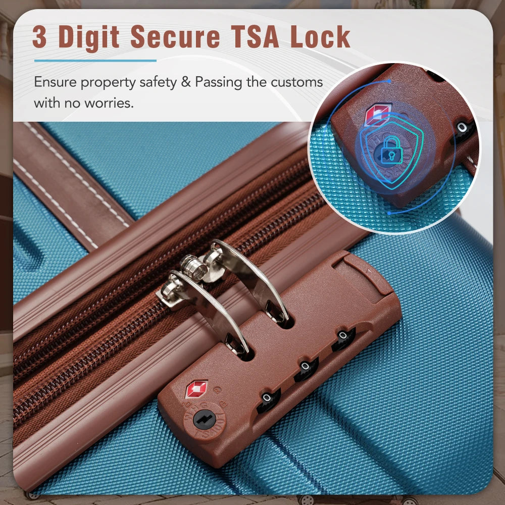 24"Hardshell Luggage Sets with Bags Lightweight Suitcase Double Spinner Wheels with TSA Lock ,Single Vintage Luggage ,Suitcase