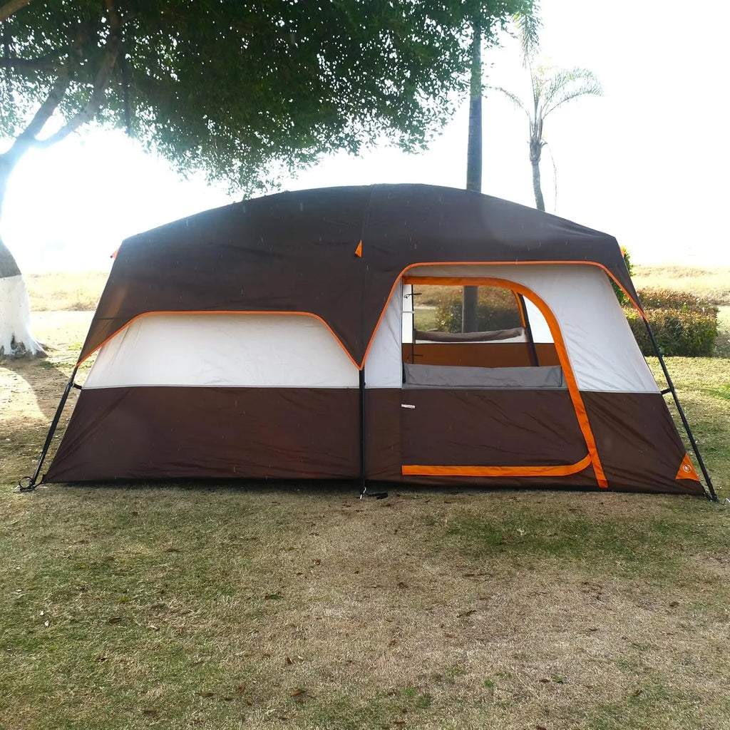 Outdoor Gathering, Waterproof Double Layer Fabric, No Specific Color, Extra Large Family Cabin Tent with 3 Doors and Windows