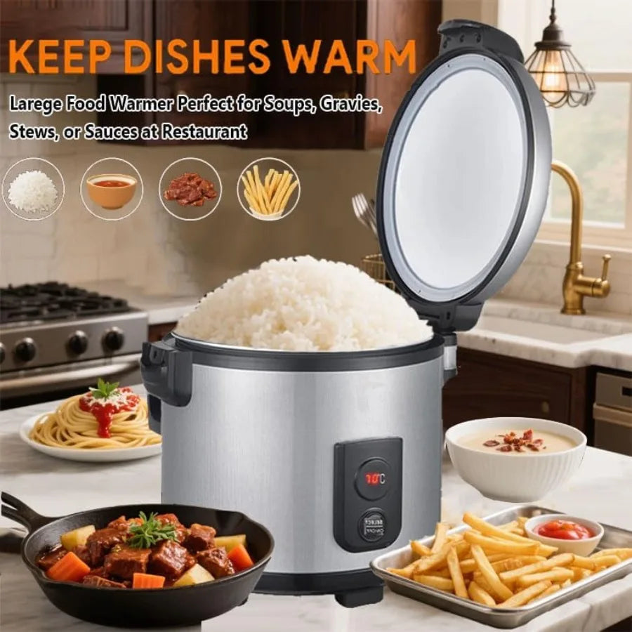 32.1QT Commercial Rice Warmer Not Rice Cooker Portable Big Food Rice Warmer 122-178 Adjustable Temperature 160W Non-stick Inner
