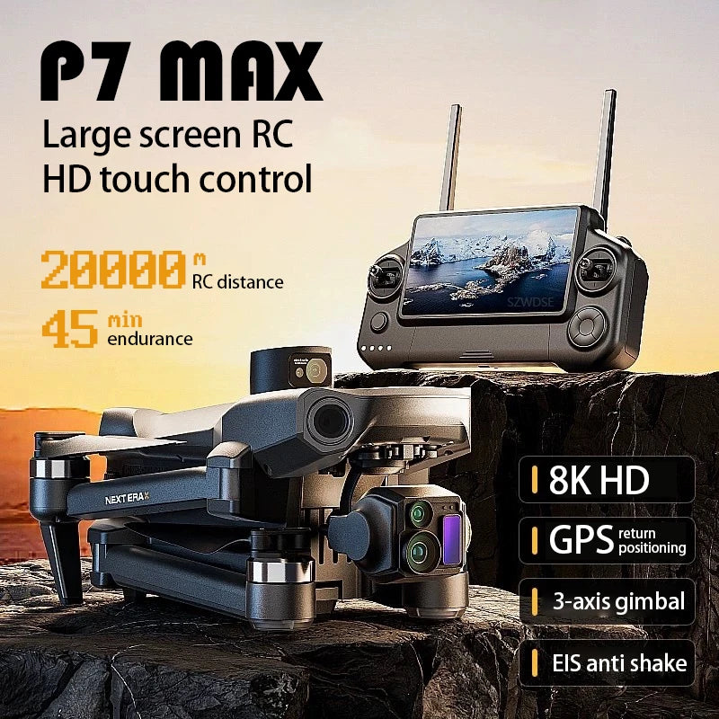 P7 MAX Professional Drone 3-axis Gimbal Digital Image Transmission Obstacle Avoidance Built-in Air Drop Device Screen Controll