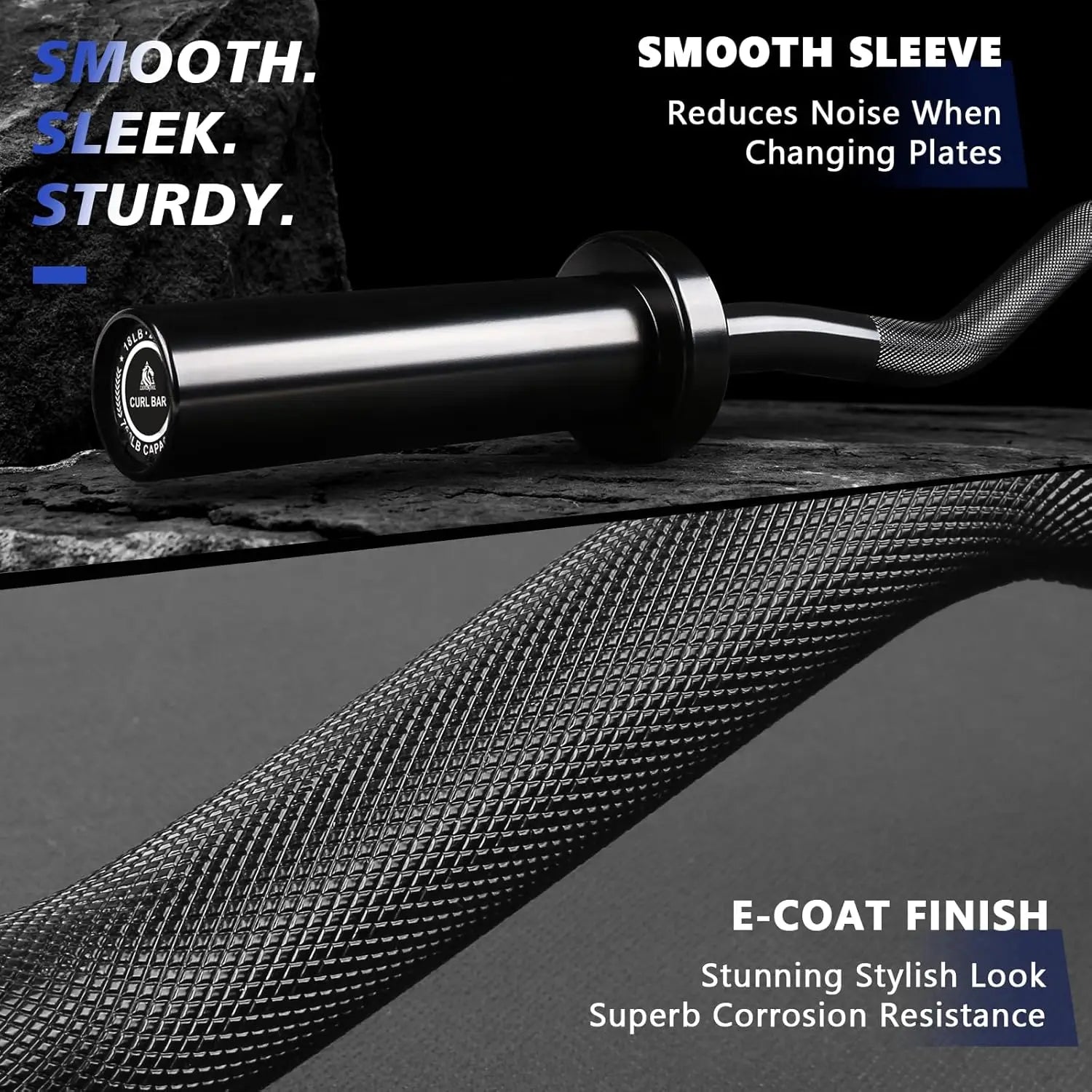 EZ Curl Bar Weight Set, 2 Inch Barbell with Plates for Strength Training, Olympic Lifting, 350lbs Capacity