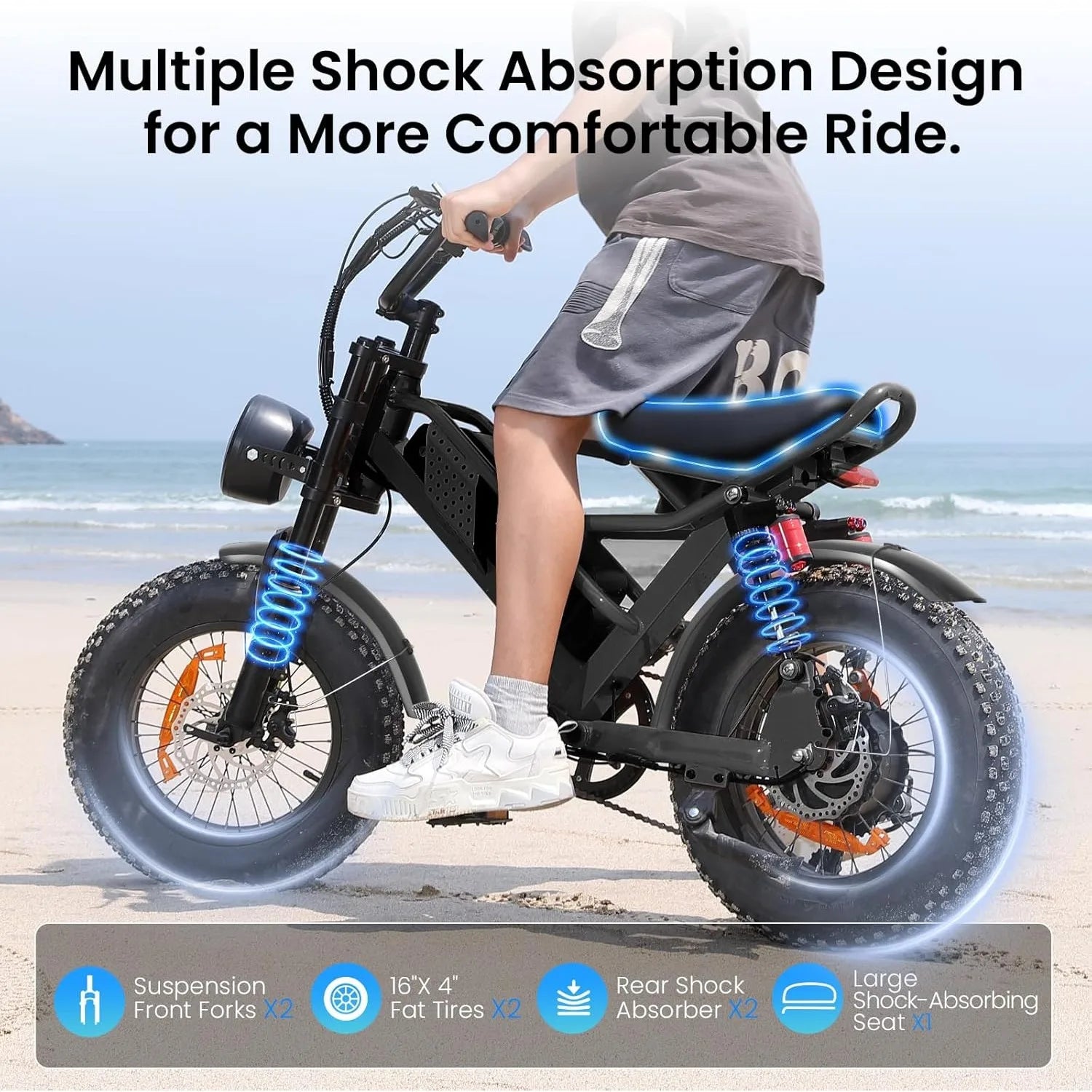 Electric Bike M6 / M7 for Teens/Adults,16" / 20" Ebike,1500W Peak Motor,21.7mph / 24.9mph,48V 15Ah Removable Battery, Customized